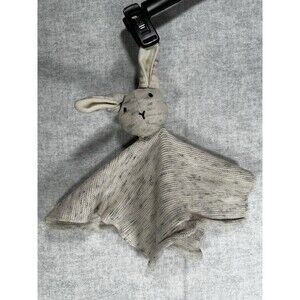 Bunny Lovey Rabbit Security Blanket Beige White Ivory 10” x 10” Machine Washable